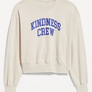 Old Navy Kindness Crew Cropped Sweatshirt | Cream | Women’s XL